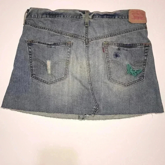 Levi’s Denim Raw Hem Skirt Size 13 - Picture 3 of 6